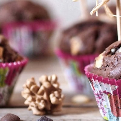 Čokoládové muffiny s ořechy