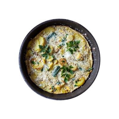 Bramborová omeleta s medvědím česnekem