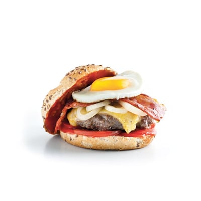 Burger with beef and egg