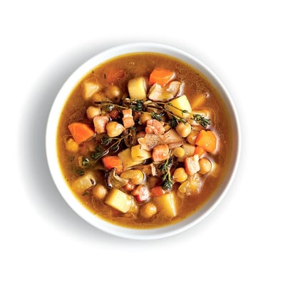 Chickpea soup with dried mushrooms