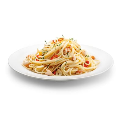 Špagety s česnekem a krevetami