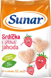 Sunar Children's snack of hearts with strawberry flavor