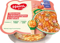 Hami Side dish meat and vegetable plate of pasta with stewed ham and tomatoes