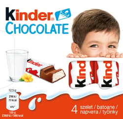 Kinder Chocolate tyčinky z mléčné čokolády s mléčnou náplní