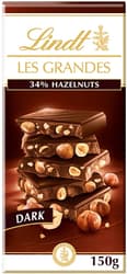 Lindt Čokoláda Les Grandes Hořká s celými lískovými jádry