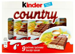Kinder Country Mléčná čokoláda s mléčnou náplní a obilovinami (9x23,5g)