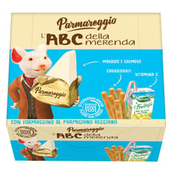 Parmareggio L'ABC Snack Processed cheese, bread sticks and fruit drink