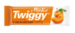 Twiggy muesli apricot bar in yoghurt topping