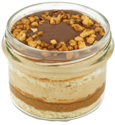 Ovocný Světozor Royal caramel cake in glass
