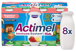 Actimel Kids Probiotický nápoj banán a jahoda 8×100 g