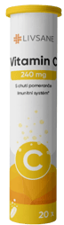 LIVSANE Vitamin C 240mg šumivé tablety pomeranč 20ks