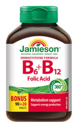 JAMIESON Vitamíny B6 B12+kyselina listová tbl.110