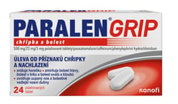 PARALEN GRIP CHŘIPKA A BOLEST 500MG/25MG/5MG Potahovaná tableta 24