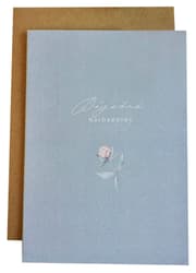 Be Nice EKO Greeting card with envelope Eucalyptus with peony - Wonderful birthday