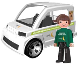 Rohlik.cz Girl courier toy with a car