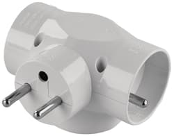 Emos Split socket 3 round, white
