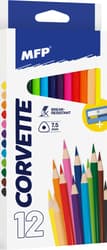 Triangular crayons with a sharpener
