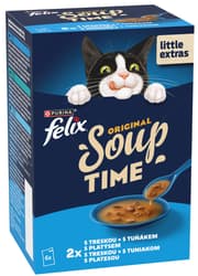 Felix Soup polévky pro kočky treska, tuňák, platýs 6×48 g