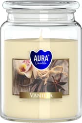 Big scented candle in glass with lid