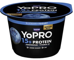 Danone YoPRO Odtučněný zakysaný výrobek borůvka