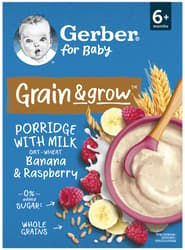 GERBER Milk porridge wheat-oat banana and raspberry