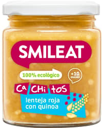 SMILEAT BIO side dish with pieces of quinoa, red lentils, vegetables with extra virgin olive oil 10M+