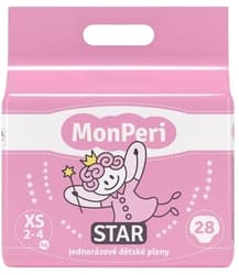 MonPeri EKO Star jednorázové dětské pleny XS (2–4 kg)