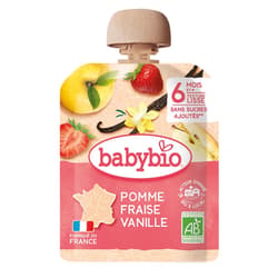 Babybio BIO Pureed apple, strawberry and vanilla