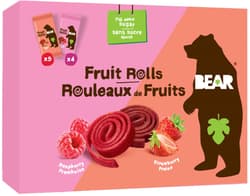 Bear Fruit Rolls strawberry and raspberry fruit roll slices 9×20 g