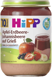 HiPP BIO Semolina with apples, strawberries and blackcurrants