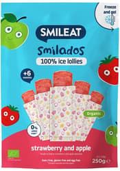Smileat BIO Ovocné zmrzlinky k zamražení jahoda & jablko (5×50 g)