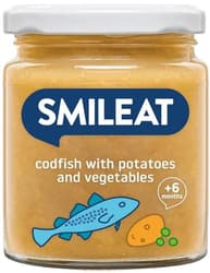 Smileat BIO Příkrm divoká treska s brambory a zeleninou s extra panenským olivovým olejem