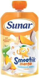 Sunar Smootík baby pouch mango, coconut milk, oatmeal 12m+, 120 g