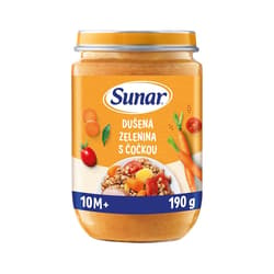 Sunar baby food steamed vegetables with lentils 10m+, 190g