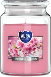 Big scented candle in glass with lid