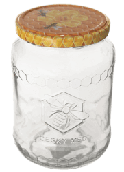 Glass preserving jar+lid honey 0,77 l mix