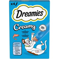 Dreamies Creamy pamlsky s lososem pro kočky 4×10 g