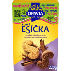 Opavia sušenky Zlaté Esíčka se skořicí a kakaem