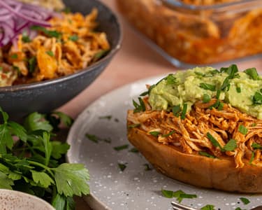 Pulled Chicken and Serving in 2 Different Ways