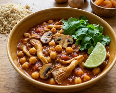 Vegetarian mix with chickpeas and oyster mushrooms