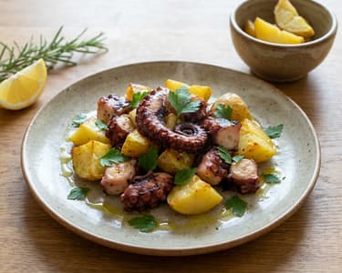 Chobotnice s bramborami | Rychlá středomořská večeře