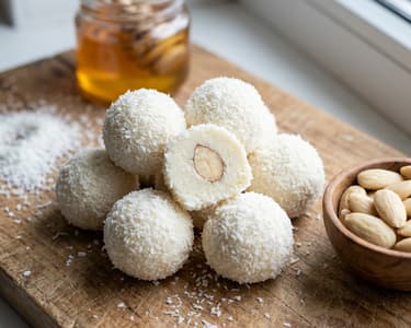 Curd cheese Raffaello balls