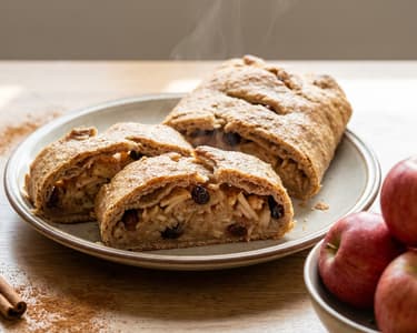 Whole-grain strudel with apples