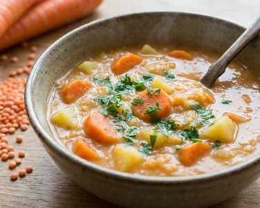 Lentil soup with carrots