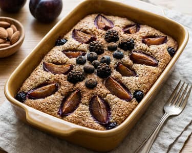 Friand Cake with Plums