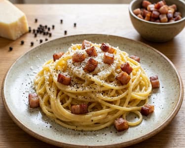 Extra creamy spaghetti carbonara by Pavel Berky