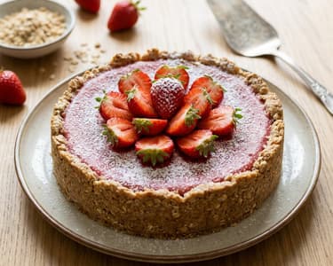 Quark cake with strawberries | Fresh and healthy dessert