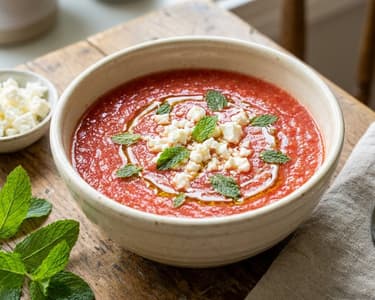 Studené melounové gazpacho s fetou | Osvěžující letní polévka