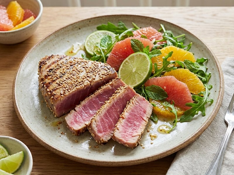 Grilled tuna with citrus salad