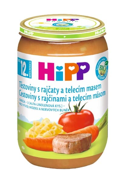 HiPP BIO Těstoviny s rajčaty a telecím masem
